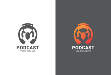 Podcast logo icon vector illustration