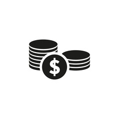 Coin stack icon. Business pay concept. Money dollar symbol. Vector illustration. Eps 10.