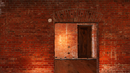 趣のある茶色い古いレンガの壁