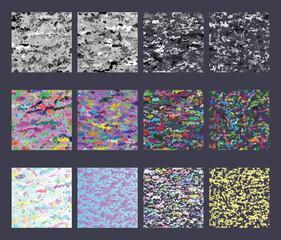 set of patterns with flowers