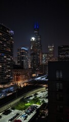 Fototapeta premium Chicago Willis Tower at Night 