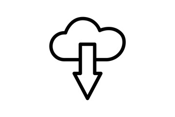 Cloud download Icon. suitable for web site design, app,user interfaces. line icon style. Simple vector design editable