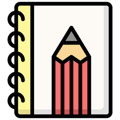 skecthbook icon illustration design with outline