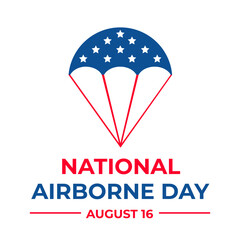 Fototapeta premium National Airborne Day typography poster. Holiday in USA on August. 16. Vector template for banner, flyer, etc