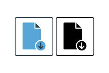 Download Document Icon. suitable for web site design, app, user interfaces.solid icon style. Simple vector design editable