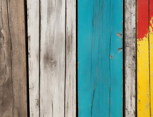 Old wooden planks texture, colorful paint