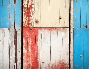 Old wooden planks, colorful paint texture