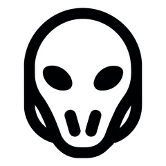 Alien icon. Alien face icon. Alien shaped icon.