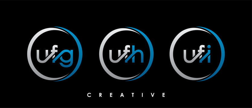 UFG, UFH, UFI Letter Initial Logo Design Template Vector Illustration