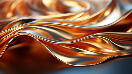 golden abstract wavy liquid background.
