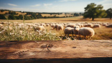 sheep on a wooden fence