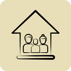 Icon Happy Family. related to Family symbol. glyph style. simple design editable. simple illustration