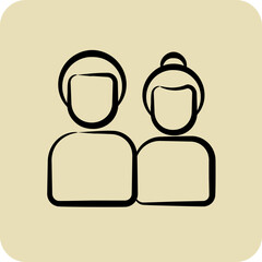 Icon Couple. related to Family symbol. glyph style. simple design editable. simple illustration