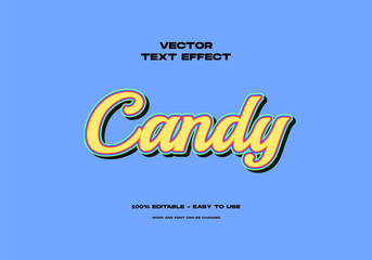 Candy editable text effect. Bright colorful fun style