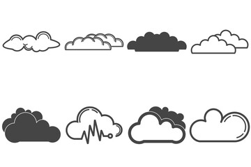 cloud logo icon set, collection cloud vector