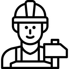 worker line icon