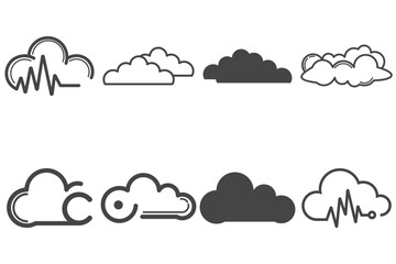 cloud logo icon set, collection cloud vector
