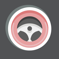 Sticker Steering. related to Car Service symbol. repairin. engine. simple illustration