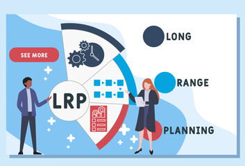 LRP - long rabge planning acronym. business concept background.  vector illustration concept with keywords and icons. lettering illustration with icons for web banner, flyer, landing page