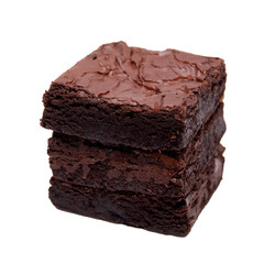 Chocolate Brownies on White Background