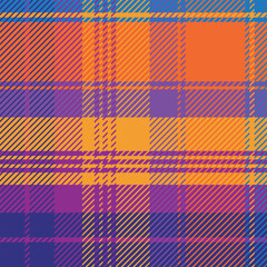 Rainbow plaid. Seamless tartan pattern. Cell. Suitable for fashion textiles and graphics, packaging. the Madras palette. Vector.