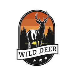 wildlife adventure badge with deer