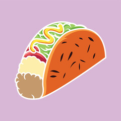 Food art vector design. Flat design with fast food concept.