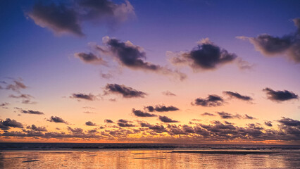 sunset over the beach