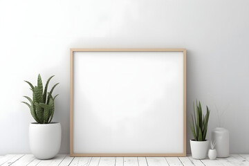 Frame Mockup - Soft and Neutral Interior Setting, generative ai