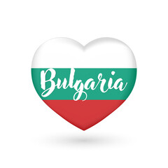 Heart symbol, Bulgarian flag, vector illustration