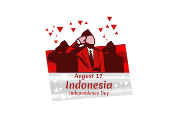 August 17, Indonesian Independence Day, vector illustration. Suitable for greeting card, poster and banner.