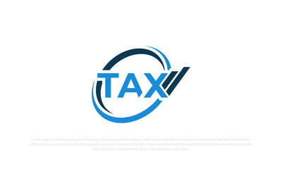 TAX logo in oval circle shape