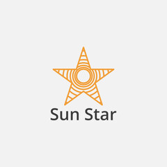 Obraz premium Logo of a star from lines with sunbeams in it. Suitable for fashion and entertainment business.