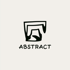 Abstract logo of irregular lines in artistic style. Suitable for businesses with an artistic feel.