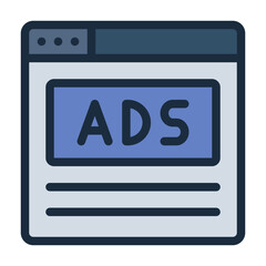 Online Advertising Promotion filled line icon