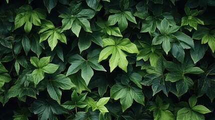 Tropical leaves background. Green leaves pattern. Tropical leaves texture, Generative AI