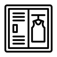 Locker room for basketball player outline line icon