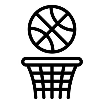 recommend clip art: Hoop for basketball outline line icon