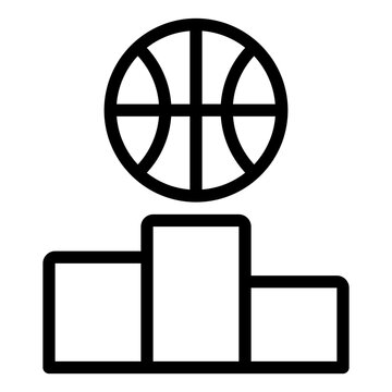 recommend clip art: Podium champion outline line icon