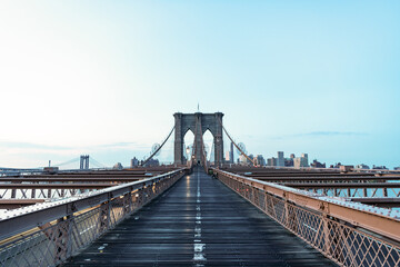 brooklyn bridge in new york spanning the East River between the boroughs of Manhattan and Brooklyn