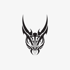 black tribal vector logo design icon and sign tribal