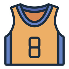 Basketball Jersey filled line icon