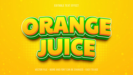 Orange juice theme 3d editable text effect