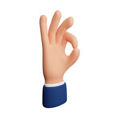 okay hand gesture 3d illustration