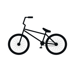 Vector flat bmx bicycle silhouette isolated on white background