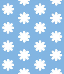 Fototapeta na wymiar Vector seamless pattern of flat hand drawn flower silhouette isolated on blue background