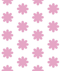 Obraz premium Vector seamless pattern of flat hand drawn flower silhouette isolated on white background