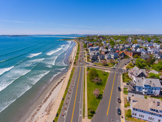 Kings Beach aerial view in town of Swampscott and city of Lynn near Boston, Massachusetts MA, USA. 