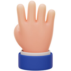 Obraz premium Four Hand Gesture 3D