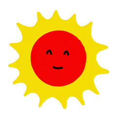 smiling sun cartoon oil painting